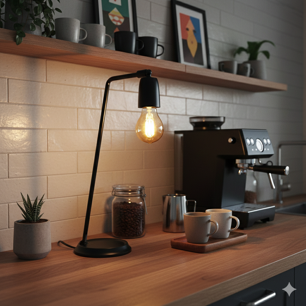 آباژور رومیزی فلزی لیورا مدل بلک لایت کد 3031